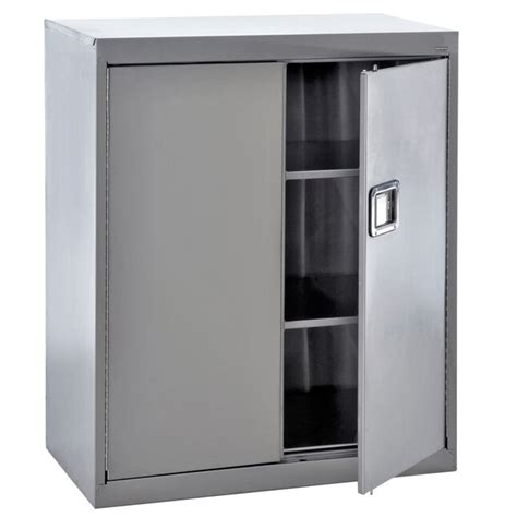 edsal Steel Freestanding Garage Cabinet in Stainless 